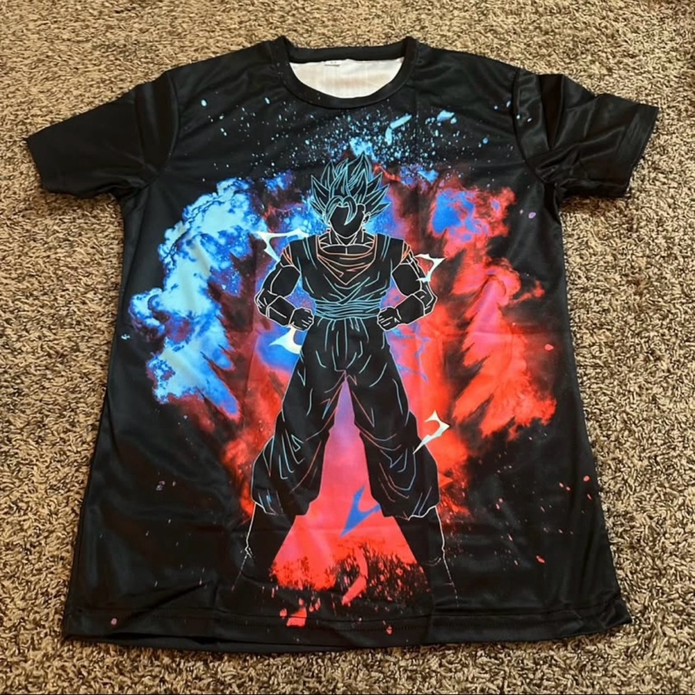 Black Graphic T-Shirt with Anime Design NWOT